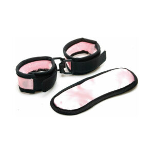 Sex Kitten Mask & Cuff Set Pink/Black