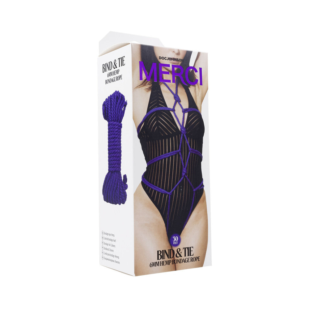 Merci Bind & Tie 6mm Hemp Bondage Rope 30 '' Violet