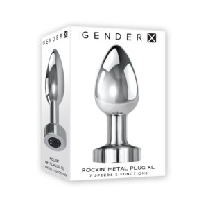 Gender X Rockin'' Metal Plug XL Rechargeable Vibrating Anal Plug Aluminum Silver