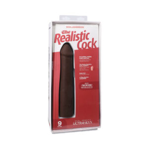 The Realistic Cock 9 in. ULTRASKYN Vac-U-Lock Dildo Chocolate