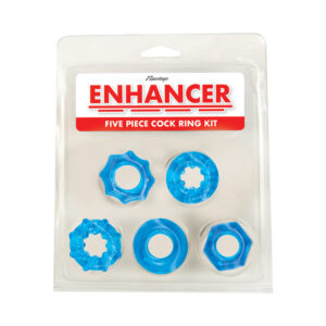 Enhancer Five Piece Cock Ring Set Blue