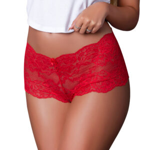 Magic Silk Sweetums Lace Boy Short Cherry L/XL