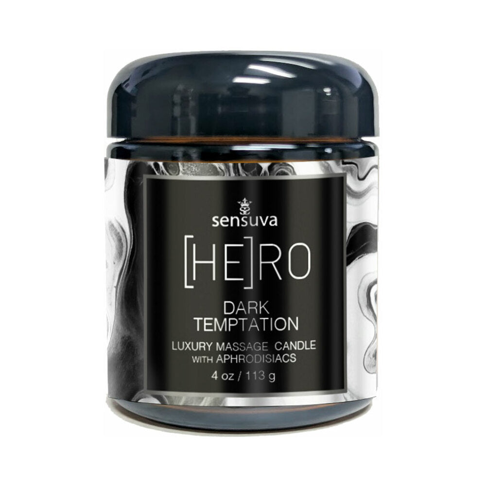 Sensuva Hero Dark Temptation Luxury Massage Candle 4 oz.