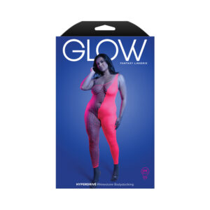 Fantasy Lingerie Glow Hyperdrive UV Reactive Rhinestone Bodystocking Queen Size