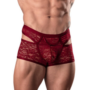 Male Power Lucifer Cutout Short Burgundy L
