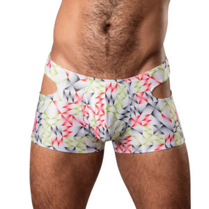 Male Power Cut It Out! Cutout Mini Short Red/Black S