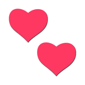 Pastease Love: Glow-in-the-Dark Neon Pink Heart Pasties Nipple Covers