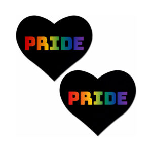 Pastease Love: Rainbow ''PRIDE'' on Black Heart Pasties
