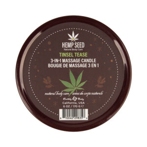 Earthly Body Hemp Seed 3-in-1 Massage Candle Tinsel Tease 6 oz.