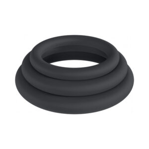 LEVELZ Classic Silicone Cock Ring Set of 3 (XS/S/M) Black