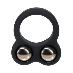 LEVELZ Liquid Silicone Double Weighted Ball Cock Ring Black