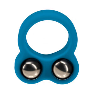 LEVELZ Liquid Silicone Double Weighted Ball Cock Ring Teal