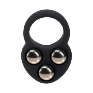 LEVELZ Liquid Silicone Triple Weighted Ball Cock Ring Black