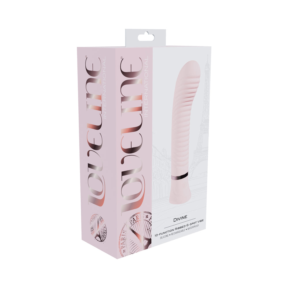Loveline Divine Rechargeable Silicone Ribbed G-Spot Vibrator Pink
