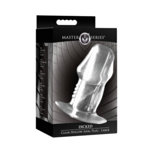 Master Series Dicked Clear Hollow Anal Plug Large