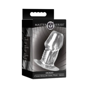 Master Series Dicked Clear Hollow Anal Plug Small