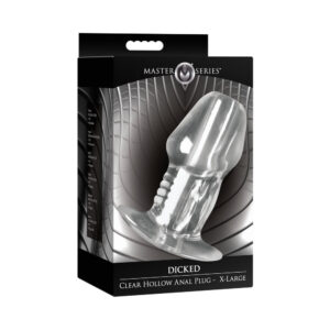 Master Series Dicked Clear Hollow Anal Plug XLarge