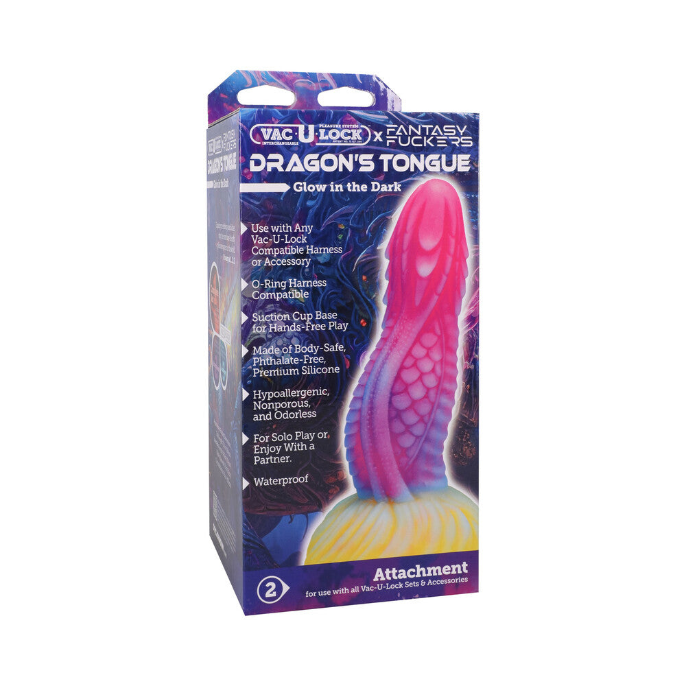 Vac-U-Lock x Fantasy Fuckers Glow-in-the-Dark Dragon''s Tongue Multi-Color