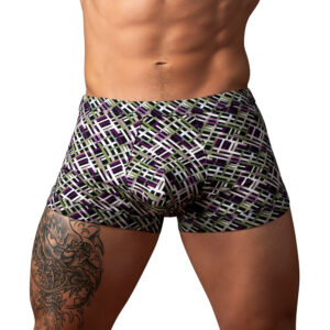 Male Power Gridlock''d Short with Strap Print M