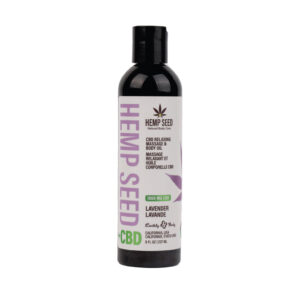 Earthly Body Hemp Seed CBD Relaxing Massage and Body Oil Lavender 8 oz.