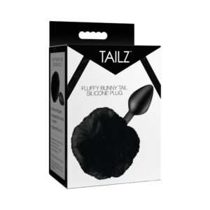 Tailz Fluffy Bunny Tail Silicone Plug Black